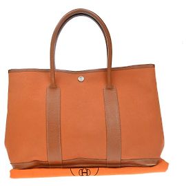 Hermès Hermes Garden Party Toile et Cuir Orange