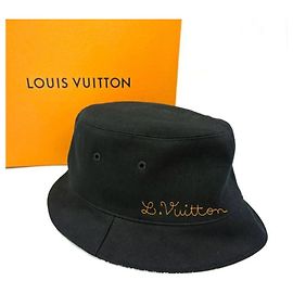 Gorra bucket Louis Vuitton Damier Distorted reversible Negro Blanco