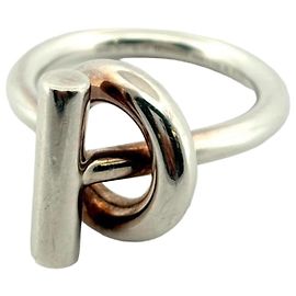 Hermès HERMES Echappé MM Silver 925 Band Ring Silvery