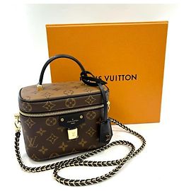 Louis Vuitton Monogram Reverse Vanity Chain Shoulder Bag Brown Black Monogram