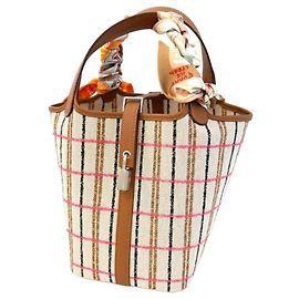 Hermès Bolsa Hermes Picotin Lock PM Marrom Vermelho Bege Laranja Cru
