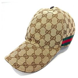 Gucci GG Canvas Web Stripe Baseball Cap Brown