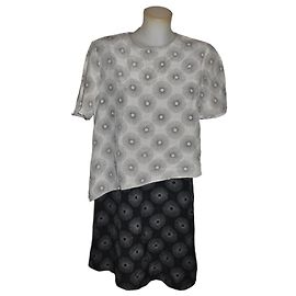 Vestido de seda Diane von Furstenberg estampado rayos de sol Negro Blanco Gris
