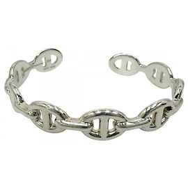 Hermès Hermes Chaine d'Ancre Enchainée Silver Bangle Silvery