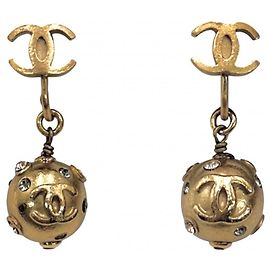 Orecchini a clip Chanel Gold con strass D'oro