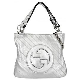 Bolsa Tote Blondie Small para mulher Gucci Prata Metálico
