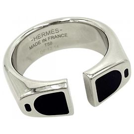 Hermès Anello Etrier da uomo Hermes Argento Blu navy
