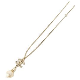 Collar Chanel 53161 Oro y Blanco Blanco Dorado