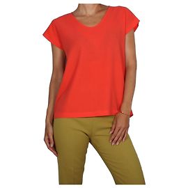 Diane von Furstenberg Rote Crepe-Bluse Rot Koralle