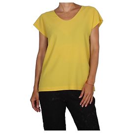 Diane von Furstenberg Top en crêpe jaune col V Jaune