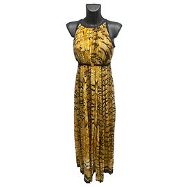 Robe longue plissée Roberto Cavalli à imprimé tigre - Taille M Autre