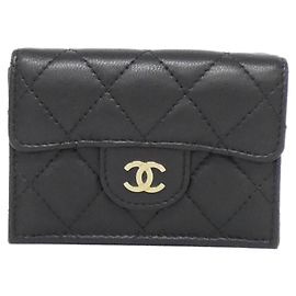 Chanel Timeless Classic Line AP0230 Wallet Black Dark red