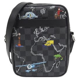 Bolsa de Ombro Louis Vuitton Damier Graphite Map Danube Damier ebene