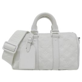 Sac Boston Louis Vuitton Taurillon Monogram Keepall Bandoulière Blanc