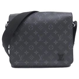 Borsa a Spalla Louis Vuitton Monogram Eclipse District PM Nero Monogramma
