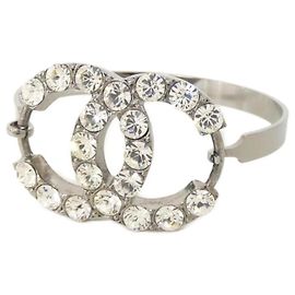 Chanel Clear and Silver Bangle Silvery Other