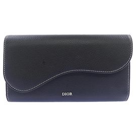 Christian Dior Black Bi-Fold Bill Wallet Black