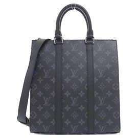 Louis Vuitton Monogram Eclipse Sac Plat Handbag Black Monogram