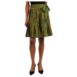 Saint Laurent Mini saia plissada vintage verde - tamanho UK 8 Verde