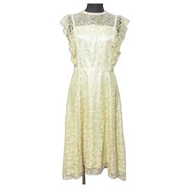 Autre Marque Vestido de renda AIMER Bege Amarelo