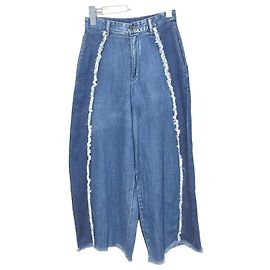 Autre Marque Pantalones vaqueros con flecos roughlow Azul