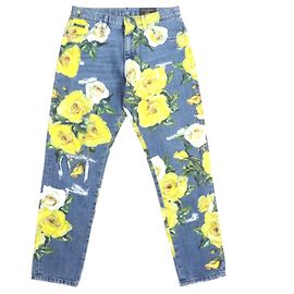 Dolce & Gabbana Pantalones de algodón Dolce&Gabbana Azul Amarillo