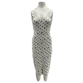 Autre Marque Vestido floral de algodón blanco PUJKA S Blanco