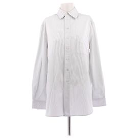 Camicia Saint Laurent a righe bianca in cotone Bianco