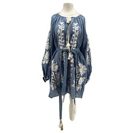 Autre Marque Blusa azul com cinto Azul