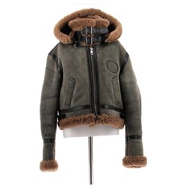 Chloé Sheepskin Leather Jacket Brown Brown