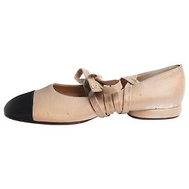 Chanel Beige Ballerinas mit Schleife vorne - Größe EU 38.5 Andere