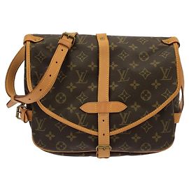 Bolsa de Ombro Louis Vuitton Monogram Saumur Marrom