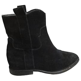 Ash Black Suede Ankle Boots Black