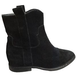 Ash Botines de ante negro Negro