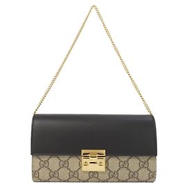 Carteira com corrente Gucci bege e preto Preto Bege