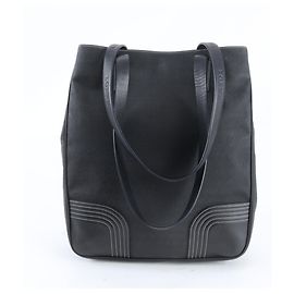 Borsa Tote Loewe Anagram Repeat in pelle e nylon Nero