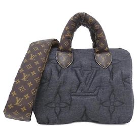 Borsa Boston Louis Vuitton Monogram Speedy Bandoulière 25cm Nero