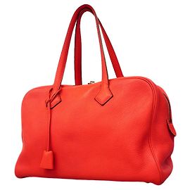 Hermès Bolsa Hermes Victoria 35 em Rose Jaipur Rosa