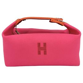 Hermès Pochette de mano en algodón rosa Hermes Rosa