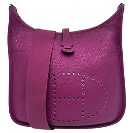 Hermès Bolsa de ombro Hermes Evelyne 1PM Rosa Roxo