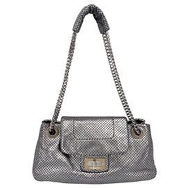 Borsa a tracolla Chanel da donna in argento traforato Argento