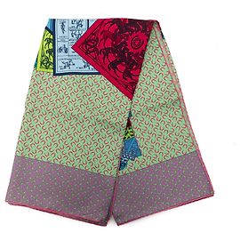 Sciarpa in seta Hermès Green A Cheval Sur Mon Carre Verde Verde chiaro