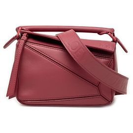 Bolsa LOEWE Pink Mini Calfskin Puzzle Rosa Dourado