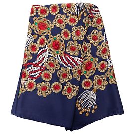 Sciarpa in seta stampata Blue Gripoix Chanel Blu Blu navy