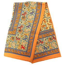 Hermès Seidentuch Orange Chasse En Inde 90 Orange