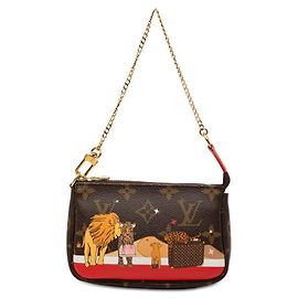 Pochette Accessori con Catena Monogram Louis Vuitton Marrone Rosso