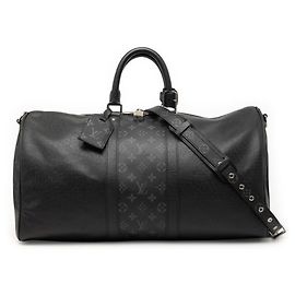 Louis Vuitton Taigarama Keepall Bandoulière 50 Sac Boston Marron Noir