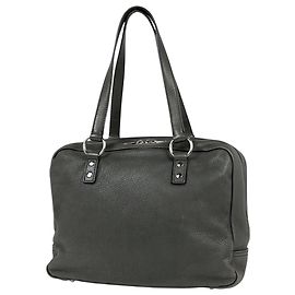 Bolsa Tote de couro cinza Yves Saint Laurent Marrom