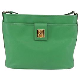 Céline Celine Cuir Vintage Vert