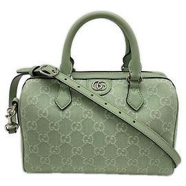 Petit sac Boston Ophidia en toile GG GUCCI Vert